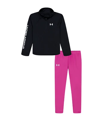 Under Armour Little Girls 2T-6X Long-Sleeve 1/4-Zip Pullover & Coordinating Leggings Set