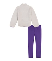 Under Armour Little Girls 2T-6X Minky Quarter-Zip Long Sleeve Pullover & Solid Leggings Set