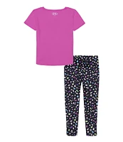 Under Armour Little Girls 2T-6X Short Sleeve Strong Like A Girl Graphic T-Shirt & Printed Leggings Set