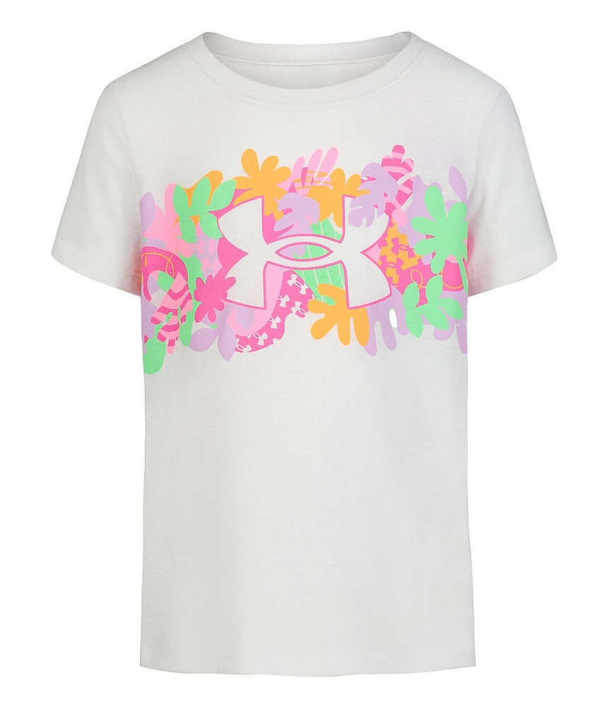 Under Armour Little Girls 2T-6X Short Sleeve Tropic Logo T-Shirt