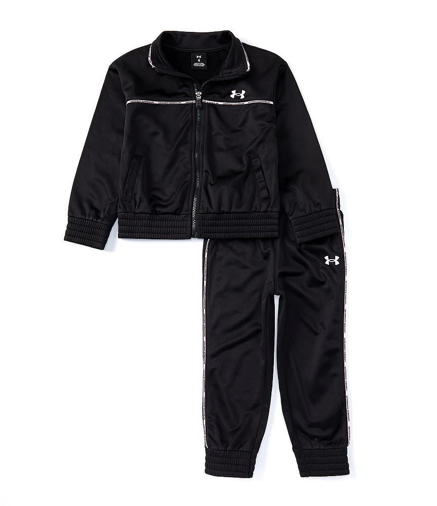 Under Armour Little Girls 2T-6X Tricot Micro-Piping Track Jack & Track Pants Set