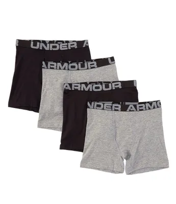 Under Armour Little/Big Boys 4-20 Repeating-Logo Boxer Briefs 4-Pack