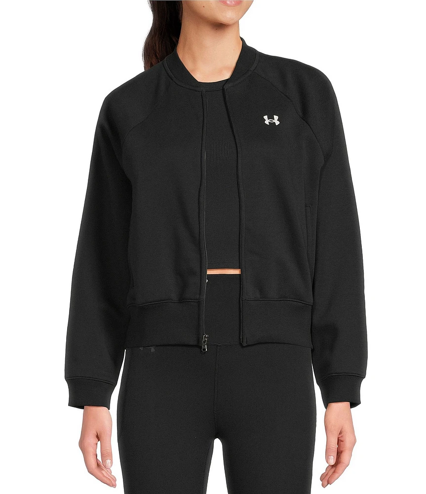Under Armour Rival Fleece Crew Neck Long Sleeve Bomber Jacket