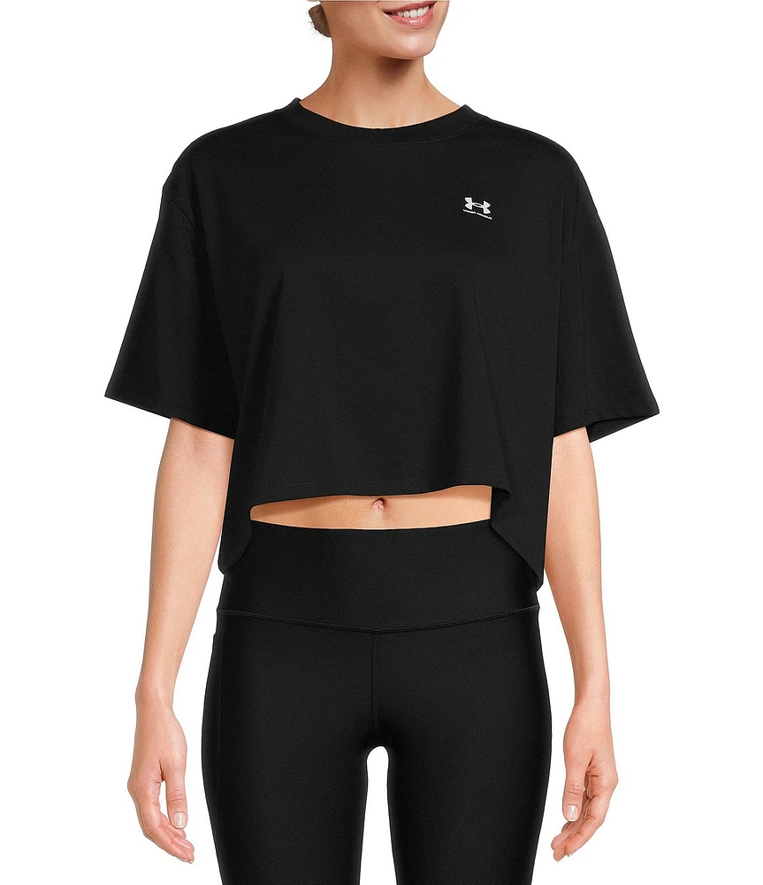 Under Armour Soft Knit Crew Neck Short Sleeves Oversize Fit Boxy Crop Top