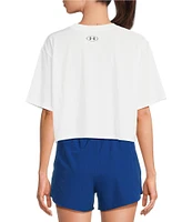 Under Armour Soft Knit Crew Neck Short Sleeves Oversize Fit Boxy Crop Top