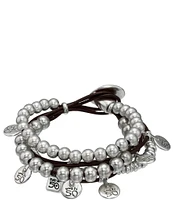 UNOde50 What A Mess Silver & Leather Bracelet