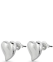 UNOde50 Silver Heart Stud Earrings