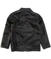 Urban Republic Big Boys 8-20 Hooded Coated Moto Jacket