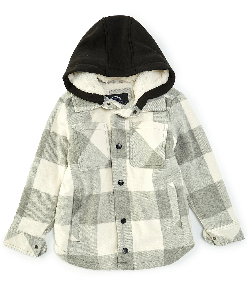 Urban Republic Big Boys 8-20 Midweight Grey & White Buff Checked Jacket