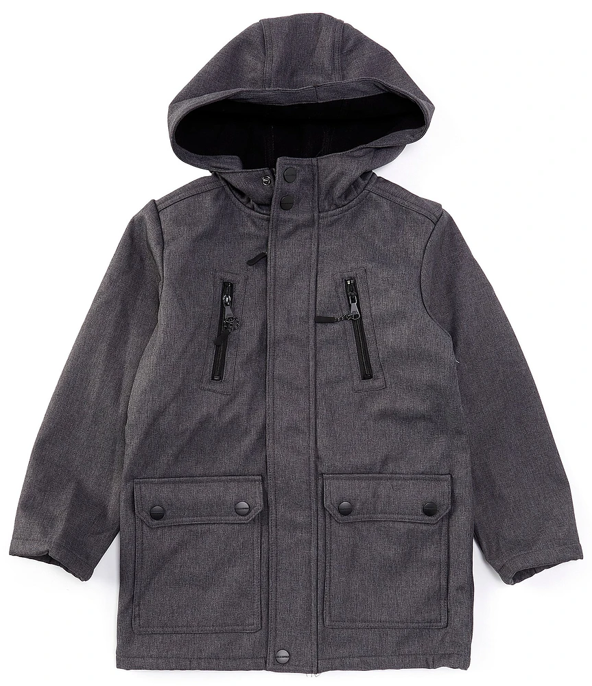 Urban Republic Big Boys 8-20 Textured Soft Shell Longline Trench Jacket