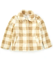 Urban Republic Big Girls 7-16 Long Sleeve Plaid Sherpa Jacket