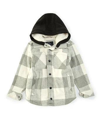 Urban Republic Little Boys 2T-7 Midweight Grey & White Buff Plaid Jacket