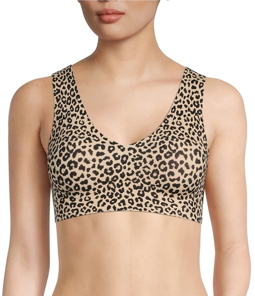 VAN WINKLE & CO. Leopard Print Bonded V-Neck Wire Free Bralette