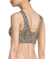 VAN WINKLE & CO. Leopard Print Bonded V-Neck Wire Free Bralette