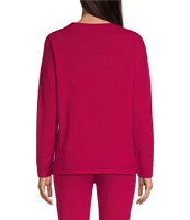 VAN WINKLE & CO. Long Sleeve Crew Neck Coordinating Cashmere Lounge Top