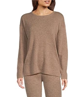 VAN WINKLE & CO. Long Sleeve Crew Neck Coordinating Cashmere Lounge Top