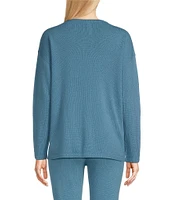 VAN WINKLE & CO. Long Sleeve Crew Neck Coordinating Cashmere Lounge Top