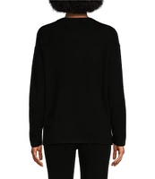 VAN WINKLE & CO. Long Sleeve Crew Neck Coordinating Cashmere Lounge Top