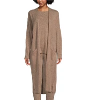 VAN WINKLE & CO. Long Sleeve Open Front Coordinating Lounge Duster Cashmere Cardigan