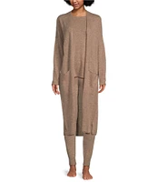 VAN WINKLE & CO. Long Sleeve Open Front Coordinating Lounge Duster Cashmere Cardigan