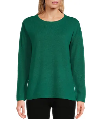 VAN WINKLE & CO. Oversized Cashmere Long Sleeve Crew Neck Coordinating Lounge Top