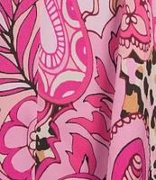 VAN WINKLE & CO. Paisley Animal Print Woven Satin V-Neck Sleeveless Maxi Chemise