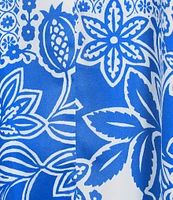 VAN WINKLE & CO. Satin Geo Floral Print Sleeveless V-Neck Maxi Chemise