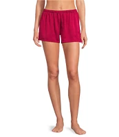 VAN WINKLE & CO. Solid Coordinating Woven Satin Sleep Shorts