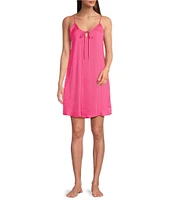 Van Winkle & Co. Solid Satin Sleeveless V-Neck Tie-Front Chemise