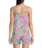 VAN WINKLE & CO. Woven Retro Paisley Satin V-Neck Coordinating Sleep Tank