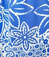 VAN WINKLE & CO. Woven Satin Geo Floral Print Coordinating Sleep Shorts
