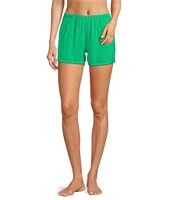 VAN WINKLE & CO. Woven Solid Satin Coordinating Sleep Shorts