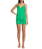 VAN WINKLE & CO. Woven Solid Satin Coordinating Sleep Shorts