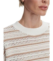 Varley Ciara Stripe Knit Short Sleeve Top
