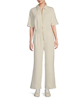 Varley Corrine Collared Neck Short Sleeve Jumpsuit