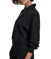 Varley Davidson DoubleSoft® Stand Collar V-Neck Quater Zip Long Sleeve Sweat Jacket