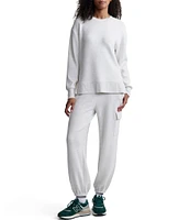 Varley Gabriella DoubleSoft® Knit Crew Neck Long Sleeve Zip Side Pullover Sweatshirt