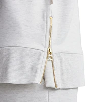 Varley Gabriella DoubleSoft® Knit Crew Neck Long Sleeve Zip Side Pullover Sweatshirt