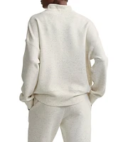 Varley Oakdale Sweat Fleck Print Mock Neck Long Sleeve Pullover Sweatshirt