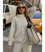 Varley Oakdale Sweat Fleck Print Mock Neck Long Sleeve Pullover Sweatshirt