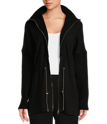 Varley Palen Longline High Neck Double End Zip Front Jacket