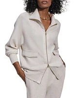 Varley Roxbury DoubleSoft® Stand Collar Raglan Long Sleeve Zip Through Sweat Jacket