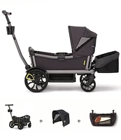 Veer Cruiser City Essentials Bundle (Cruiser City Stroller Wagon, Retractable Canopy, & Rear Storage Basket)