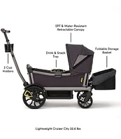 Veer Cruiser City Essentials Bundle (Cruiser City Stroller Wagon, Retractable Canopy, & Rear Storage Basket)