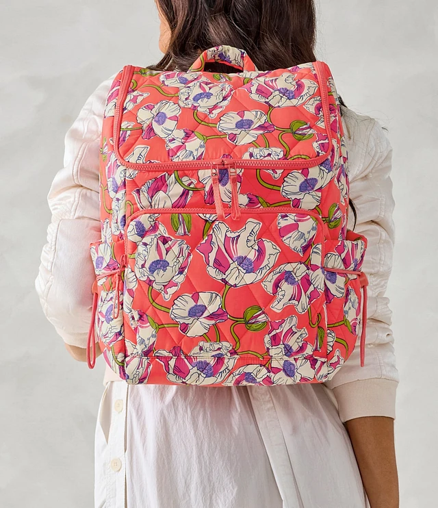 Vera Bradley Cooler Backpack Swirling Poppies in Featherweight Quilted Amazon.com: Vera Bradley Women main image 4