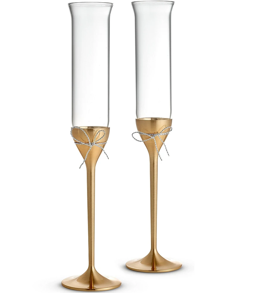 Vera Wang by Wedgewood Love Knots Gold Toasting Flutes, Set of 2