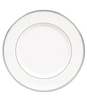 Vera Wang by Wedgwood Grosgrain Striped & Dotted Platinum Bone China Dinner Plate