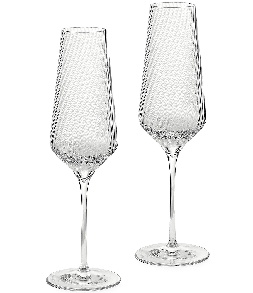 Vera Wang by Wedgwood Swirl Flutes, Set of 2