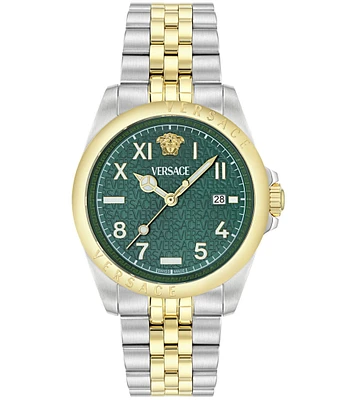 Versace Men's Anteo Analog Two Tone Stainless Steel Bracelet Watch