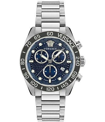 Versace Men's Greca Dome Quartz Chronograph Stainless Steel Bracelet Watch